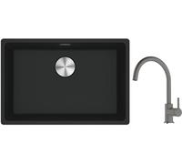 Set lavello in granito Franke Maris 125.0686.715, rubinetto da cucina Franke Lina 115.0626.022