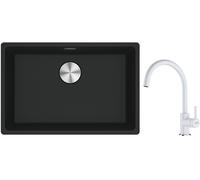 Set lavello in granito Franke Maris 125.0686.715, rubinetto da cucina Franke Lina 115.0626.024