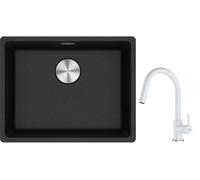 Set lavello in granito Franke Maris 125.0686.716, rubinetto da cucina Franke Lina 115.0626.081