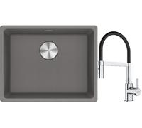 Set lavello in granito Franke Maris 125.0686.717, rubinetto da cucina Franke Lina 115.0626.085