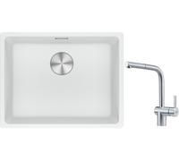 Set lavello in granito Franke Maris 125.0686.719, rubinetto da cucina Franke Atlas 115.0521.439