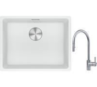 Set lavello in granito Franke Maris 125.0686.719, rubinetto da cucina Franke Eos 115.0590.045