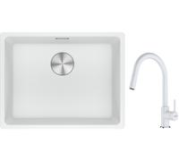 Set lavello in granito Franke Maris 125.0686.719, rubinetto da cucina Franke Lina 115.0626.081