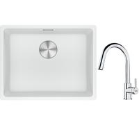 Set lavello in granito Franke Maris 125.0686.719, rubinetto da cucina Franke Lina 115.0693.229