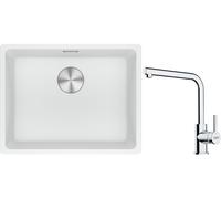 Set lavello in granito Franke Maris 125.0686.719, rubinetto da cucina Franke Lina 115.0712.420