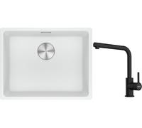 Set lavello in granito Franke Maris 125.0686.719, rubinetto da cucina Franke Lina 115.0712.435