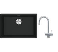 Set lavello in granito Franke Maris 125.0686.723, rubinetto da cucina Franke Eos 120.0179.979