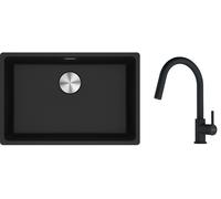 Set lavello in granito Franke Maris 125.0686.724, rubinetto da cucina Franke Lina 115.0626.053