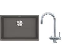 Set lavello in granito Franke Maris 125.0686.725, rubinetto da cucina Franke Eos 120.0179.979