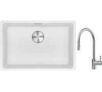 Set lavello in granito Franke Maris 125.0686.727, rubinetto da cucina Franke Eos 115.0590.045