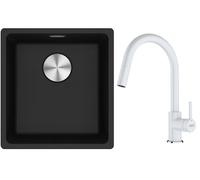 Set lavello in granito Franke Maris 125.0687.249, rubinetto da cucina Franke Lina 115.0626.081