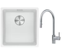 Set lavello in granito Franke Maris 125.0687.251, rubinetto da cucina Franke Eos 115.0590.045