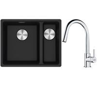 Set lavello in granito Franke Maris 125.0687.265, rubinetto da cucina Franke Lina 115.0693.229