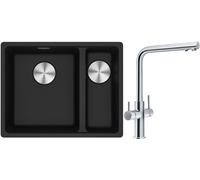 Set lavello in granito Franke Maris 125.0687.265, rubinetto per filtro dell'acqua Franke Neptune Clear Water 115.0370.689, 112.0545.792