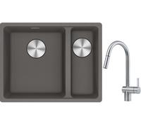 Set lavello in granito Franke Maris 125.0687.266, rubinetto da cucina Franke Atlas 115.0590.047