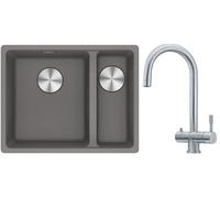 Set lavello in granito Franke Maris 125.0687.266, rubinetto da cucina Franke Eos 120.0179.979