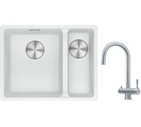 Set lavello in granito Franke Maris 125.0687.267, rubinetto da cucina Franke Eos 120.0179.979