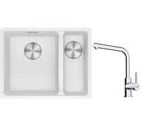 Set lavello in granito Franke Maris 125.0687.267, rubinetto da cucina Franke Lina 115.0693.230