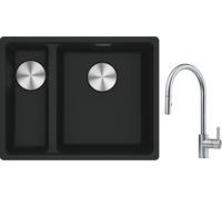 Set lavello in granito Franke Maris 125.0687.268, rubinetto da cucina Franke Eos 115.0590.045