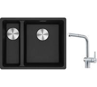 Set lavello in granito Franke Maris 125.0687.269, rubinetto da cucina Franke Atlas 115.0521.439