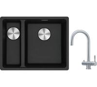 Set lavello in granito Franke Maris 125.0687.269, rubinetto da cucina Franke Eos 120.0179.979