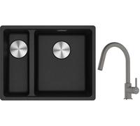 Set lavello in granito Franke Maris 125.0687.269, rubinetto da cucina Franke Lina 115.0626.057
