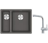 Set lavello in granito Franke Maris 125.0687.270, rubinetto da cucina Franke Atlas 115.0521.439