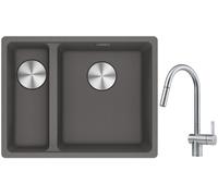 Set lavello in granito Franke Maris 125.0687.270, rubinetto da cucina Franke Atlas 115.0590.047