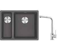 Set lavello in granito Franke Maris 125.0687.270, rubinetto da cucina Franke Sirius Side 115.0668.280