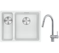 Set lavello in granito Franke Maris 125.0687.271, rubinetto da cucina Franke Atlas 115.0590.047