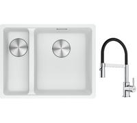 Set lavello in granito Franke Maris 125.0687.271, rubinetto da cucina Franke Lina 115.0626.085