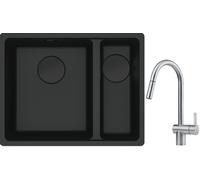 Set lavello in granito Franke Maris 125.0697.755, rubinetto da cucina Franke Atlas 115.0590.047