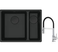 Set lavello in granito Franke Maris 125.0697.755, rubinetto da cucina Franke Lina 115.0626.085