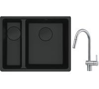 Set lavello in granito Franke Maris 125.0697.756, rubinetto da cucina Franke Atlas 115.0590.047