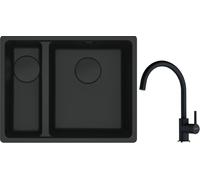 Set lavello in granito Franke Maris 125.0697.756, rubinetto da cucina Franke Lina 115.0626.020