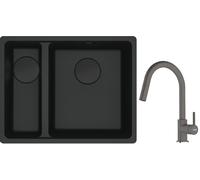 Set lavello in granito Franke Maris 125.0697.756, rubinetto da cucina Franke Lina 115.0626.057