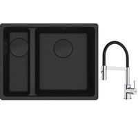 Set lavello in granito Franke Maris 125.0697.756, rubinetto da cucina Franke Lina 115.0626.085