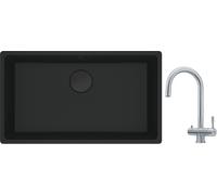Set lavello in granito Franke Maris 125.0697.757, rubinetto da cucina Franke Eos 120.0179.979