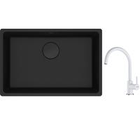 Set lavello in granito Franke Maris 125.0697.758, rubinetto da cucina Franke Lina 115.0626.024