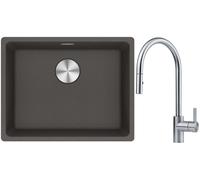 Set lavello in granito Franke Maris 125.0714.195, rubinetto da cucina Franke Eos 115.0590.045