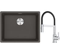 Set lavello in granito Franke Maris 125.0714.195, rubinetto da cucina Franke Lina 115.0626.085