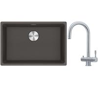 Set lavello in granito Franke Maris 125.0714.196, rubinetto da cucina Franke Eos 120.0179.979