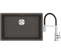 Set lavello in granito Franke Maris 125.0714.196, rubinetto da cucina Franke Lina 115.0626.085