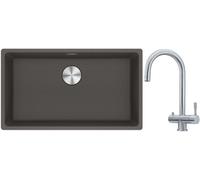 Set lavello in granito Franke Maris 125.0714.197, rubinetto da cucina Franke Eos 120.0179.979