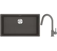 Set lavello in granito Franke Maris 125.0714.197, rubinetto da cucina Franke Lina 115.0626.057