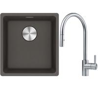 Set lavello in granito Franke Maris 125.0716.374, rubinetto da cucina Franke Eos 115.0590.045