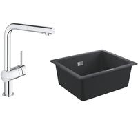 Set lavello in granito Grohe K700 31654AP0, rubinetto da cucina Grohe Minta 30274000