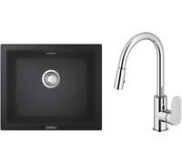 Set lavello in granito Grohe K700 31654AP0, rubinetto da cucina Oltens Lista 35202100