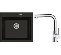 Set lavello in granito Oltens Gravan 72000300, rubinetto da cucina Oltens Myvat 35205100