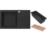 Set lavello in granito Pyramis Sparta Plus 070175802, inserto gocciolatoio Pyramis Camea 521019601, 525009601